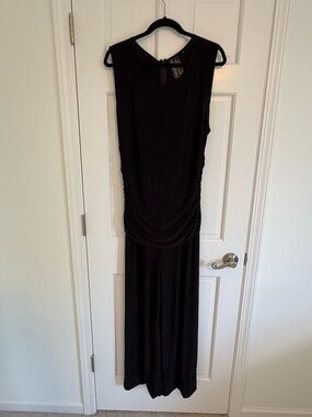 Sleeveless black maxi pantsuit/dress